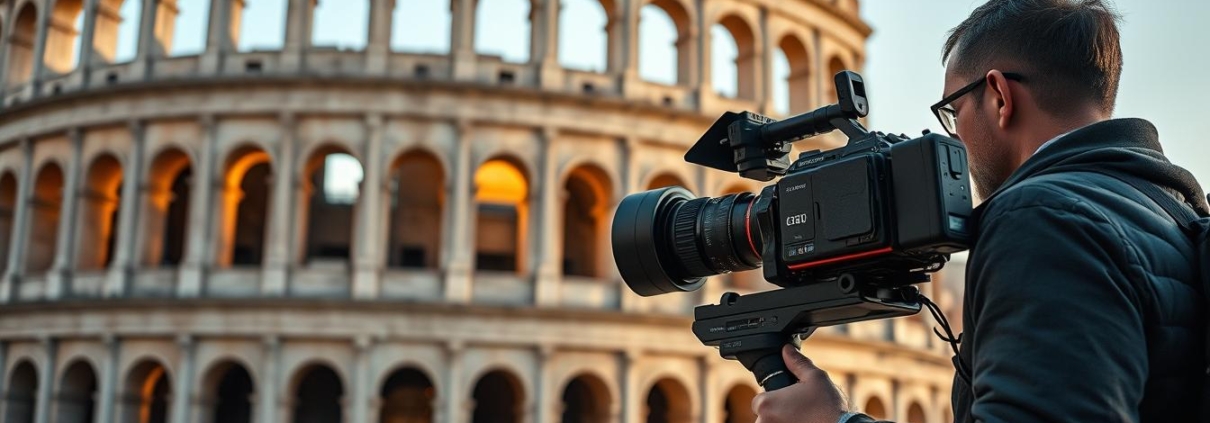 Videomaker Roma che riprende in una location storica