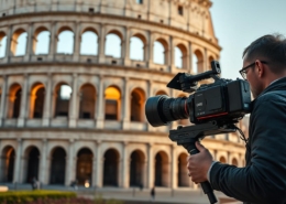 Videomaker Roma che riprende in una location storica