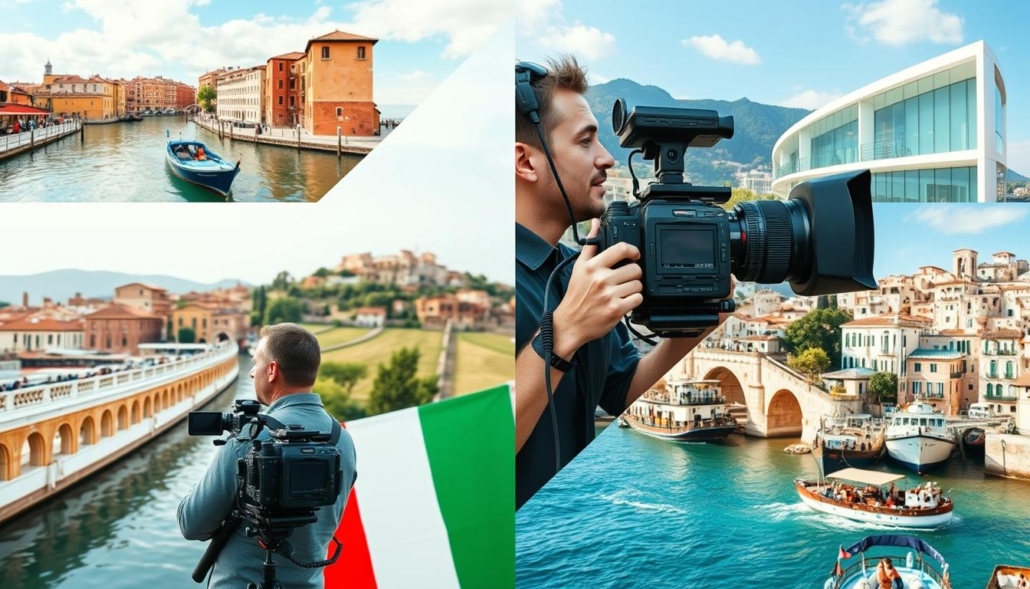 Videomaker che lavora in diverse location italiane